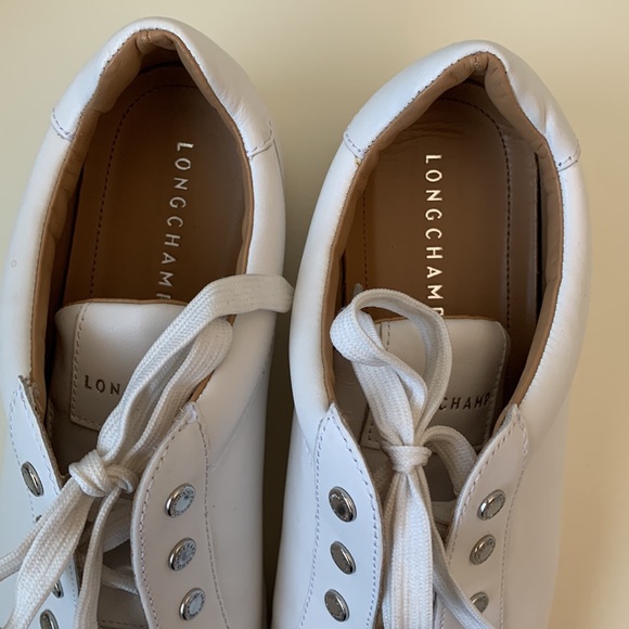 *HOST PICK*  Longchamp White Leather Sneakers - Picture 5 of 14